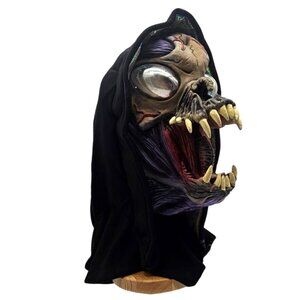 Alien Full Mask Hooded Halloween Monster Scary Creepy Evil Predator Fanged Teeth